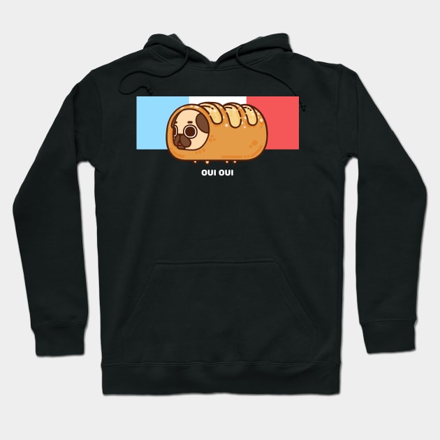 Baguette Puglie Hoodie by Puglie Pug 